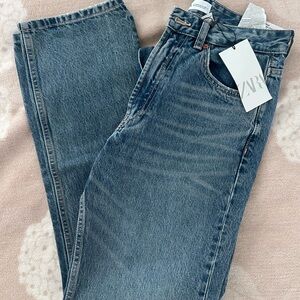 Zara Blue Straight Leg Jeans Classic Style